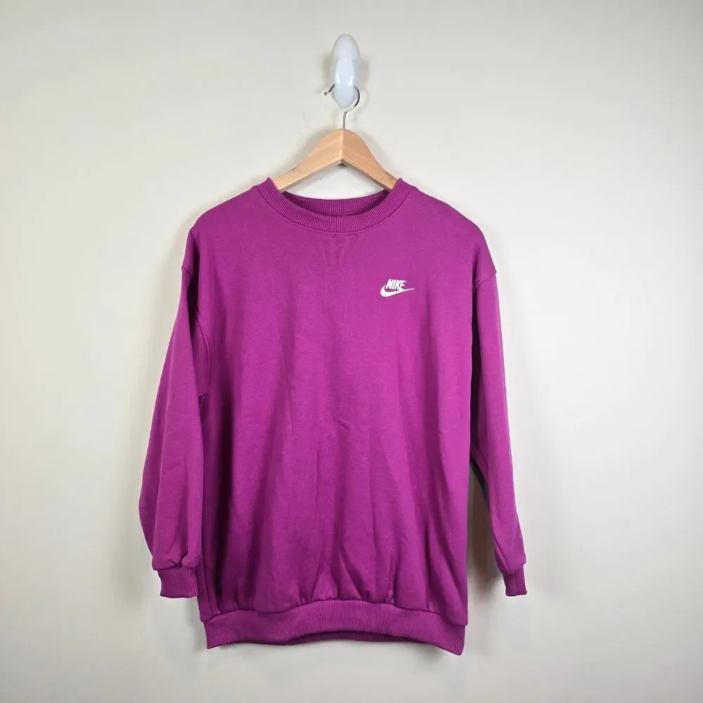 Nike Sportswear Club Fleece Kids Size L/14-16 Oversized Sweatshirt Hot Fuchsia